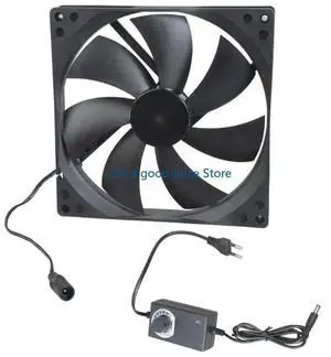 180mm Double Ball Bearing 12V Cooling Fan 5.5x2.1mm High Airflows Adjustment For PC Case Server Cabinet Ventilation Fan