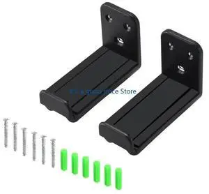 Home Entertainment Soundbar Wall Bracket Adjustable Depth Speaker Mount Holder Sturdy Support Shelf with Screws