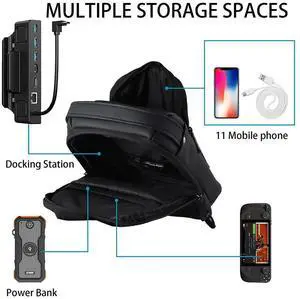 Multifunctional Game Console Shoulder Bags Adjustable Travel Crossbody Shoulder Bags Large Capacity Carrying Case for Steam Deck