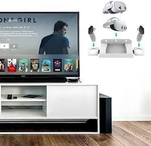 VR Wall Mount Steel Headset & Controllers Stand Holder Desk Space Saving for Quest 3S for Quest 3 Accessories