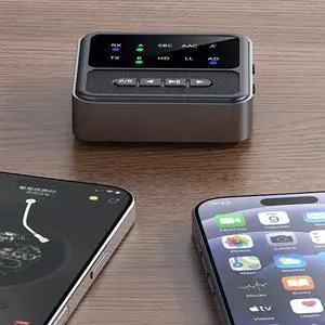Bluetooth-Compatible 5.4 Adapter LED Display Wireless Audio Transmitter Wireless BT Receiver for Home Stereo/Speakers