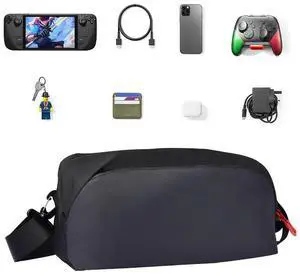 Game Console Carrying Bag 900D Oxford Cloth Crossbody Handbag Double Zipper Large-capacity Scratchproof for Steam Deck Switch