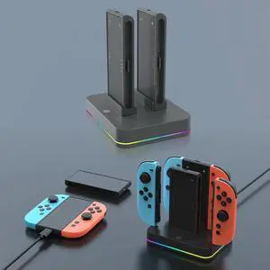 Dock Station for Nintendo for Switch 2 for Joycon Controller with Charging Cord & RGB Light Charger Dock Charger Stand Station