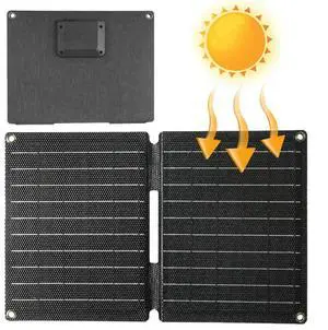 16W 5V Solar Panel Foldable with USB /Type-C Ports Outdoor Solar Cell Solar Charger Power Emergency Panels for Outdoor Camping
