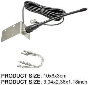 156-163Mhz VHF Marine Antenna with 5M/16.4ft RG-58 Cable Rubber Waterproof Mast Aerial L Shape Bracket Boat Antenna for Boat