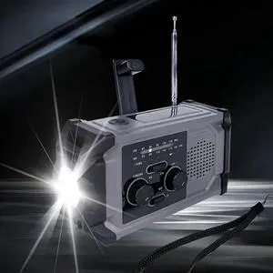 Emergency Hand Crank Radio AM/FM Weather Radio with LED Flashlight SOS Alarm Portable Radio for Indoor Outdoor Emergencies