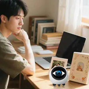 AI Voice Chat Robot Multi-Function Mini Robot Tabletop Ornaments LCD Display Assistant Robot 1.28in for Home Decor