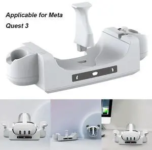 VR Charger Station Charge Controllers Headset Simultaneously Charger Accessories Anti-Slip With Indicator Light for Quest 3