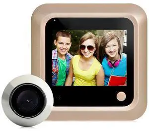 Video Cat Eye IP55 Outdoor Cat Eye Visual Doorbell 2.4 Inch Infrared Night Vision Electronic Door Mirror Home