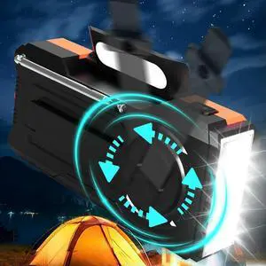 Hand Crank Emergency Radio Portable Radio with Power Bank SOS Alarm Flashlight Reading Lamp for Outdoor Camping and Emergency