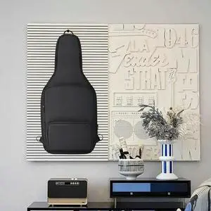 Shoulder Bag Backpack Shockproof Guitar Bag Anti-Scratch Guitar Case with Accessory Pockets for PDP RiffGuitar Controller