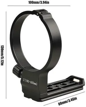 l Len Collar 1/4 & 3/8inch Screw Hole Tripod Collar Mount Ring Aluminum Alloy for Nikkor Z 180-600mm F/5.6-6.3 VR-Lens