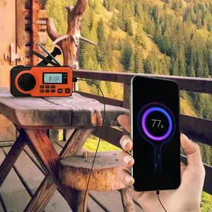 Hand Crank Emergency Radio Portable Weather Radio with SOS Alarm Flashlight Solar Radio for Outdoor Camping and Emergency