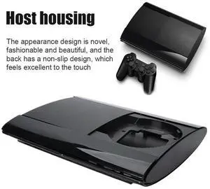 Complete Housing Shell Case Full Kit Replacement Housing Black with Screws Console Faceplate Cover for PS3 Super Slim 4K 4000
