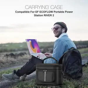 Carrying Case for Ef Ecoflow River 2 Portable Power Station Bag Protective Case Dustproof Anti-drop with Shoulder Strap & Handle