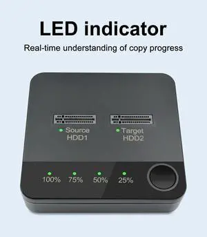 Hard Disk Box with LED Indicator SSD Hard Drive Duplicator Data Transmission Dual Rotors Reading for Store Data for Computer