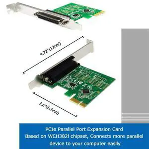 JoniSerl PCIe Parallel Port Expansion Card,PCI Express to DB25 LPT Converter Adapter Controller for Desktop with Low Bracket