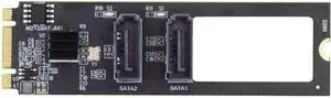 JoniSerl Vertical JMB582 2280 NGFF Key B+M PCI Express to SATA 3.0 6Gbps Dual Ports Adapter Converter Hard Drive Extension Card JoniSerl Vertical JMB582 2280 NGFF Key B+M PCI Express to SATA 3.0 6Gbps Dual Ports Adapter Converter Hard Drive Extension Card
