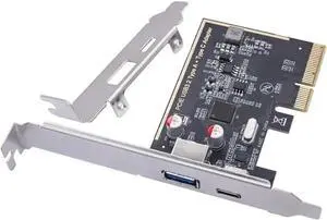 PCIE to Type C USB 3.2 GEN2 10G Expansion Card PCI Express X4 to 2Port 10Gbps Convert Card Riser ASM1142 Chip for Desktop