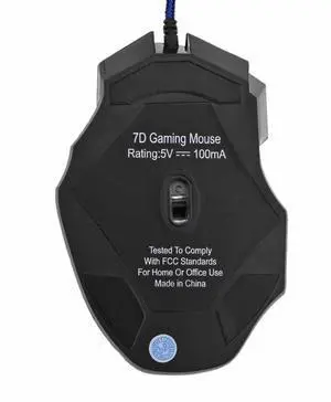 PC Gamer Mouse 7-Color Backlit DPI Adjustable Wired Optical Computer Gaming Mice Laptop Desktop Professional Computer Mouse