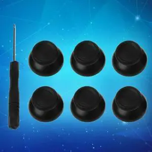 6Pcs Analog Thumbsticks Thumb Joystick Screwdriver Tool Set Replacement Kits Black for Controller
