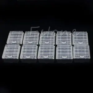 10PCS Hard Plastic Case Holder Box for 4X AA AAA White