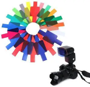 SIV 20 Color Photographic Color Gel Filter Cards Set Flash Speedlite for
