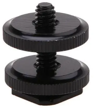 1/4 Inch Tripod Screw To Flash Hot Shoe Adapter Black Screw Adapter Tripod Bracket Hot Shoe Mount for Camera Studio Accessory