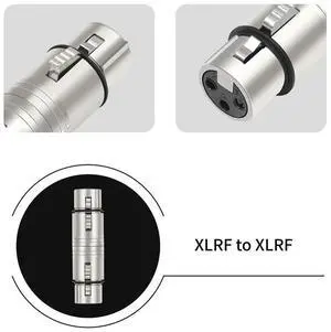 XLR 3 Pin To 3 Pin Microphone Line Adapter XLR Adapter XLR Female To Female 3 Pin Connector for Microphone Stereo Mixer