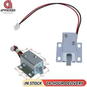 DC 12V Electric Lock Cylinder Anti-vibration Universal Electric Solenoid Lock Low Power Consumption for Schools Factories Banks