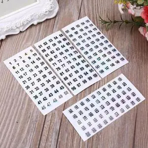 8mm el Numbers 1 to 200 Adhesive Stickers Sign for DIY Craft Adhesive Tags Sticker Home School Office Decoration