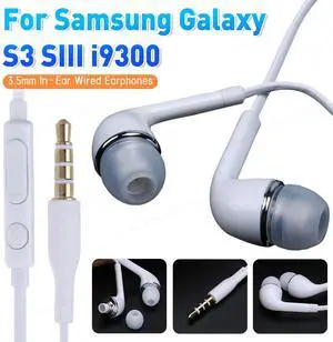 3.5mm Wired Headphones Earphones with Microphone Wired Control Headset Hands Free Calling Music for Galaxy S3 SIII I9300