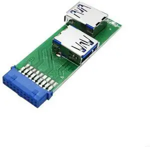 Two USB3.0 Expansion Card 5Gbps Transfer Speed For 19Pin to 20Pin Motherboards