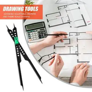 25.4cm Scale Divider Drawing Tool Proportional for Artists Adjustable Plastic Drawing Circle Compass Teaching Instrument