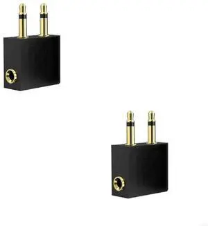 3.5mm Plug Adapter Airline Headphone Converter Adapter Professional Earphone Connector for Travel Aviation Earpieces