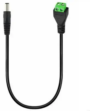 DC5.5mmX2.1mm Flexible Power Extension DC5521 Plug to Terminal Connectors for DIY Projects and Photography