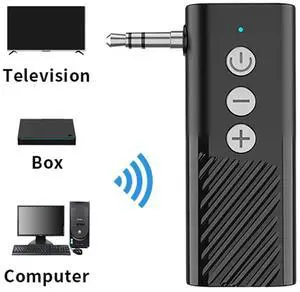 2 in 1 Wireless Audio Adapter 3.5mm AUX Bluetooth-Compatible 5.3 Audio Adapter Transmitter Receiver for Car Audio Music Headset