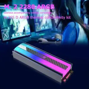 M.2 SSD Heatsink Passive Heat 5V 3Pin ARGB 2280 Solid State Hard Disk Radiator