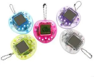 Virtual Pet Keychain Retro Handheld Game Machine Nostaic Electronic Digital Pets Keyring Kids for Boys Girls