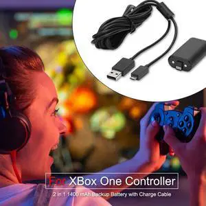 1400mAh Rechargeable Backup Pack+USB Cable for XBOX ONE Gamepad