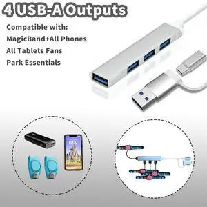 Multi USB C Hub With USB A Port Multifunctional Charger Adapter For Phone watch For Travel Trip
