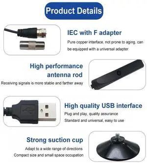 TV Antenna with Booster HD Antenna Support 4K 1080P 50 Miles Range High Gain Aerial for TV