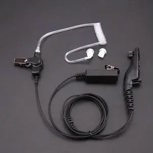 Acoustic Radiation Protection Anti-Radiation Headphones Air Tube Handsfree Earphone with Microphone Volume Control Ear Hook