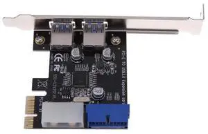 External 2Port USB3.0 + Internal 19pin Header PCIe Card 4pin IDE Power Conn
