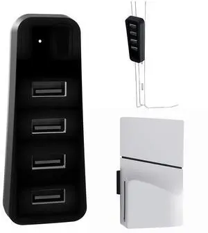 USB Hub USB 2.0 Hub Charger Extender High Speed Charger Port USB Expansion Hub Splitter Charger for PS5 Slim Console