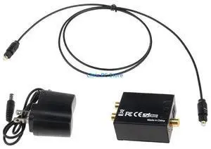 Digital to Analog Converter 3.5mm RCA to SPDIF Optical Coaxial Cable Adapter