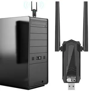 AC1300Mbps USB NetworkCard High Gain Antenna Dual Band 2.4/5Ghz Wlan Transmitter Receiver for Desktop XP/Vista/11/10