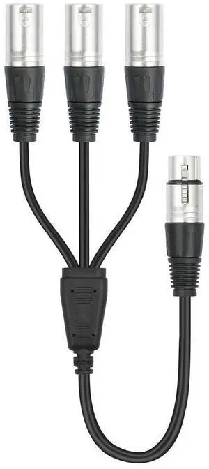 3Pin XLR Splitter Foil+Braided Shielded Audio Cable Adaptor Rust Proof Balanced XLR Mic Cord for Mixer Microphone Amplifier