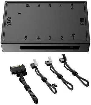 1 To 10 Multi Splitter 4 Pin PWM Splitter Adapter HUB SATA Interface for PC Case