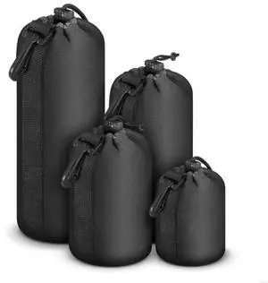 4Pcs Waterproof Camera Case Drawstring Bag Vintage DSLR Camera Bag Soft Lens Case Gadget for Traveling Camera Bag